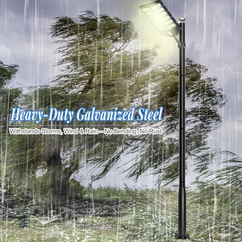 Street Light Pole 20Ft Tall-Outdoor Adjustable Metal Street Lamp Post, Outdoor Light Pole for Parking Lot, alternate view 7