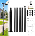 Street Light Pole 20ft Tall, Outdoor Split Adjustable Heavy-Duty Metal in Black