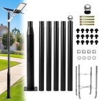 Street Light Pole 20ft Tall, Outdoor Split Adjustable Heavy-Duty Metal in Black