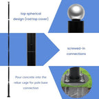 Street Light Pole 20ft Tall, Outdoor Split Adjustable Heavy-Duty Metal in Black, alternate view 3