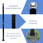 Street Light Pole 6.5ft Tall, Outdoor Split Adjustable Heavy-Duty Metal in Black, alternate view 3