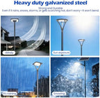Street Light Pole 6.5ft Tall, Outdoor Split Adjustable Heavy-Duty Metal in Black, alternate view 4