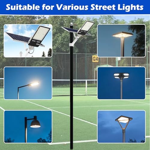 Street Light Pole 6.5ft Tall, Outdoor Split Adjustable Heavy-Duty Metal in Black, alternate view 5