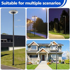 Street Light Pole 6.5ft Tall, Outdoor Split Adjustable Heavy-Duty Metal in Black, alternate view 6