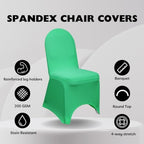 Stretch Spandex Banquet Chair Cover - Emerald Green, Wedding Slip Covers, Premium Quality Chair Cover in Emerald, alternate