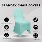 Stretch Spandex Banquet Chair Cover - Robin Egg, Wedding Slip Covers, Premium Quality Chair Cover, alternate view 3