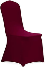 Stretch Spandex Chair Cover for Wedding Party Dining Banquet Event (Burgundy, 25)