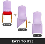 Stretch Spandex Chair Cover for Wedding Party Dining Banquet Event (Lavender, 6), alternate view 5
