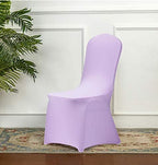 Stretch Spandex Chair Cover for Wedding Party Dining Banquet Event (Lavender, 25), alternate view 2