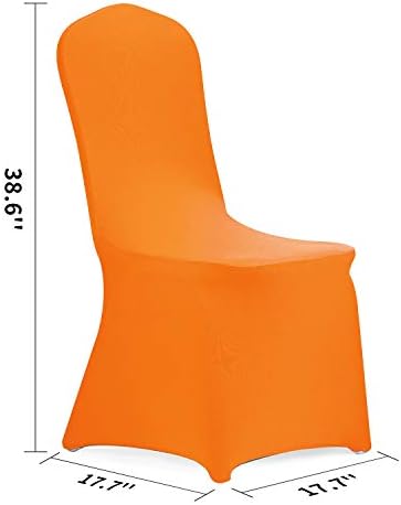 Stretch Spandex Chair Cover for Wedding Party Dining Banquet Event (Orange, 25), alternate view 3