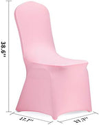 Stretch Spandex Chair Cover for Wedding Party Dining Banquet Event (Pink, 6) in Pink, alternate view 3