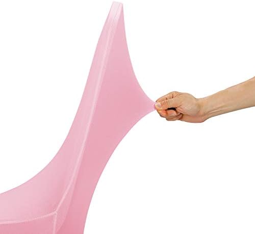 Stretch Spandex Chair Cover for Wedding Party Dining Banquet Event (Pink, 6) in Pink, alternate view 7
