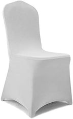 Stretch Spandex Chair Cover for Wedding Party Dining Banquet Event (Silver, 12pcs) in Silver