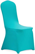 Stretch Spandex Chair Cover for Wedding Party Dining Banquet Event (Turquoise, 12)