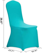 Stretch Spandex Chair Cover for Wedding Party Dining Banquet Event (Turquoise, 12), alternate view 2