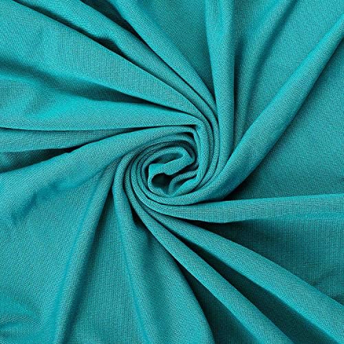 Stretch Spandex Chair Cover for Wedding Party Dining Banquet Event (Turquoise, 12), alternate view 5