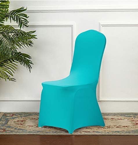 Stretch Spandex Chair Cover for Wedding Party Dining Banquet Event (Turquoise, 25), alternate view 2