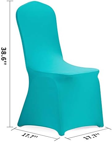 Stretch Spandex Chair Cover for Wedding Party Dining Banquet Event (Turquoise, 25), alternate view 3
