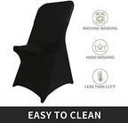 Stretch Spandex Folding Chair Cover for Wedding Party Dining Banquet Event (Black,12pcs) in Black, alternate view 3