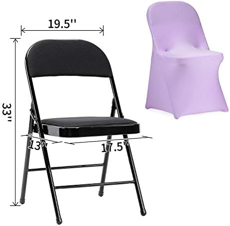 Stretch Spandex Folding Chair Cover for Wedding Party Dining Banquet Event (Lavender,25pcs), alternate view 3