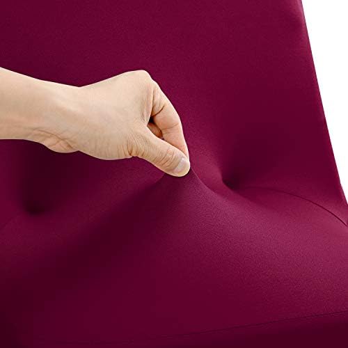 Stretch Spandex Folding Chair Cover for Wedding Party Dining Banquet Event (Burgundy,12pcs), alternate view 4