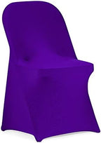 Stretch Spandex Folding Chair Cover for Wedding Party Dining Banquet Event (Purple,6pcs)