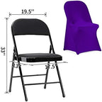 Stretch Spandex Folding Chair Cover for Wedding Party Dining Banquet Event (Purple,6pcs), alternate view 3