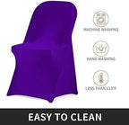 Stretch Spandex Folding Chair Cover for Wedding Party Dining Banquet Event (Purple,6pcs), alternate view 6