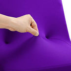 Stretch Spandex Folding Chair Cover with Open Back for Wedding Party Dining Banquet Event (Purple with Open, alternate view 4