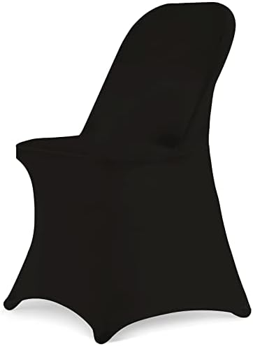Stretch Spandex Folding Chair Covers,100PCS Upgrade Black