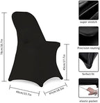 Stretch Spandex Folding Chair Covers,100PCS Upgrade Black, alternate view 3
