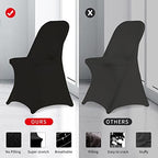 Stretch Spandex Folding Chair Covers,100PCS Upgrade Black, alternate view 5