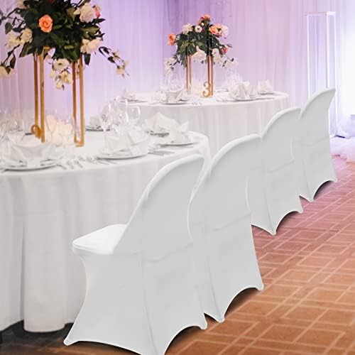 Stretch Spandex Folding Chair Covers, 100PCS Upgrade White, alternate view 2