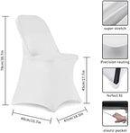 Stretch Spandex Folding Chair Covers, 100PCS Upgrade White, alternate view 3