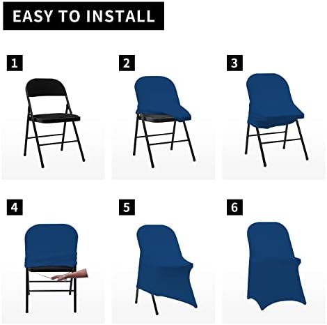 Stretch Spandex Folding Chair Covers 30PCS Royal Blue, alternate view 7