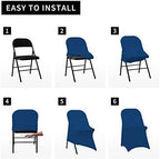 Stretch Spandex Folding Chair Covers 30PCS Royal Blue, alternate view 7