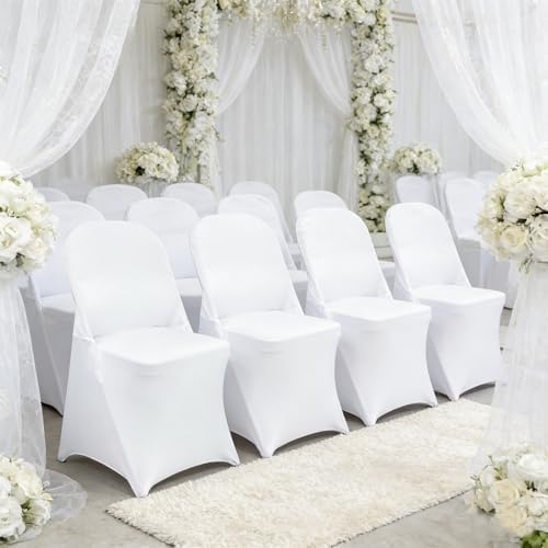 Stretch Spandex Folding Chair Covers 30PCS White Universal, alternate view 2