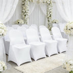 Stretch Spandex Folding Chair Covers 30PCS White Universal, alternate view 2