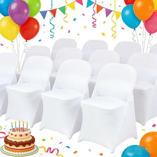 Stretch Spandex Folding Chair Covers 30PCS White Universal, alternate view 4