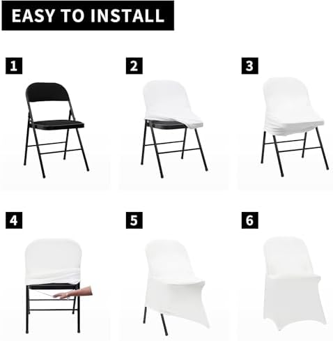 Stretch Spandex Folding Chair Covers 30PCS White Universal, alternate view 6
