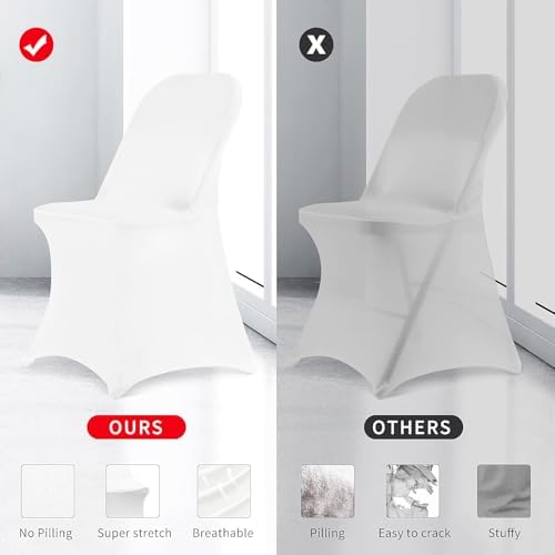 Stretch Spandex Folding Chair Covers 50PCS White, alternate view 5