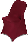 Stretch Spandex Folding Chair Covers, Burgundy, 30 PCS