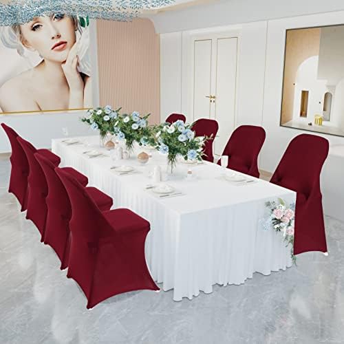 Stretch Spandex Folding Chair Covers, Burgundy, 30 PCS, alternate view 3
