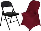 Stretch Spandex Folding Chair Covers, Burgundy, 30 PCS, alternate view 5