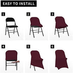 Stretch Spandex Folding Chair Covers, Burgundy, 30 PCS, alternate view 6