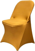 Stretch Spandex Folding Chair Covers, Gold, 30 PCS in Gold