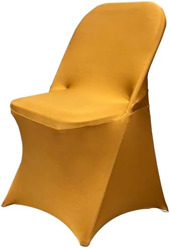 Stretch Spandex Folding Chair Covers, Gold, 30 PCS in Gold