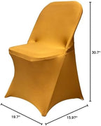 Stretch Spandex Folding Chair Covers, Gold, 30 PCS in Gold, alternate view 3