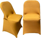 Stretch Spandex Folding Chair Covers, Gold, 30 PCS in Gold, alternate view 5