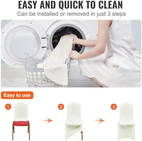 Stretch Spandex Folding Chair Covers, Universal Fitted Chair Cover, Removable Washable Protective Slipcovers, alternate view